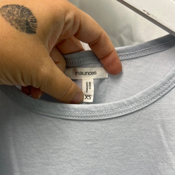 Maurices Light Blue Tank Top America Stars, Stripes & Sparklers - Picture 4 of 5